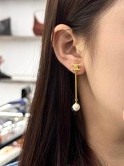 Celine Les Perles Celine Straight Earrings In Resin Pearls And Brass With Gold Finish - 1