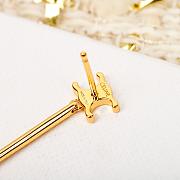 Celine Les Perles Celine Straight Earrings In Resin Pearls And Brass With Gold Finish - 2