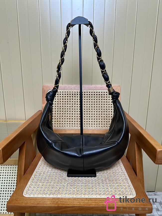 YSL Amalia Hobo In Lambskin Black - 23-62x28x4cm - 1