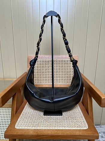 YSL Amalia Hobo In Lambskin Black - 23-62x28x4cm