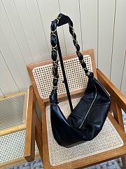 YSL Amalia Hobo In Lambskin Black - 23-62x28x4cm - 6