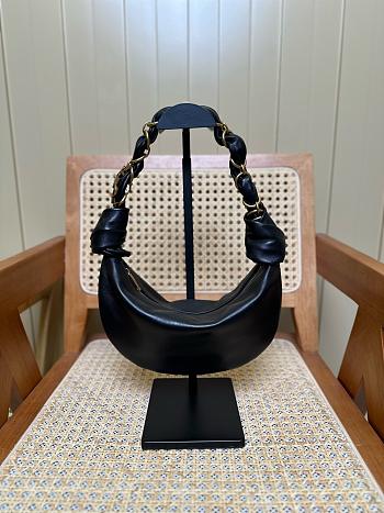 YSL Amalia Mini Hobo In Lamskin Black 28x12.5x8cm