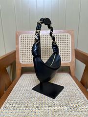 YSL Amalia Mini Hobo In Lamskin Black 28x12.5x8cm - 4