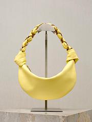 YSL Amalia Mini Hobo in Lamskin Soft Lemon - 28x12.5x8cm - 6