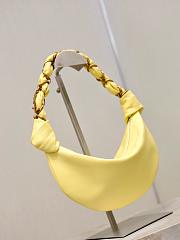 YSL Amalia Mini Hobo in Lamskin Soft Lemon - 28x12.5x8cm - 4