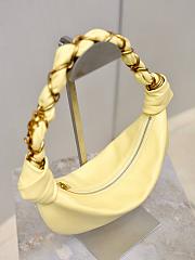 YSL Amalia Mini Hobo in Lamskin Soft Lemon - 28x12.5x8cm - 3