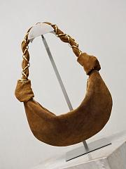 YSL Amalia Mini Hobo in Suede Caramel Cognac - 28x12.5x8cm - 4