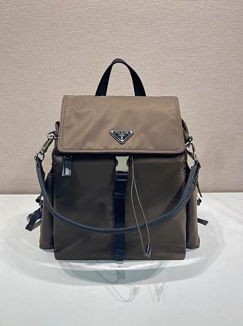 Prada Explore Re-Nylon And Leather Backpack Brown 2VZ118 - 39x37x20cm