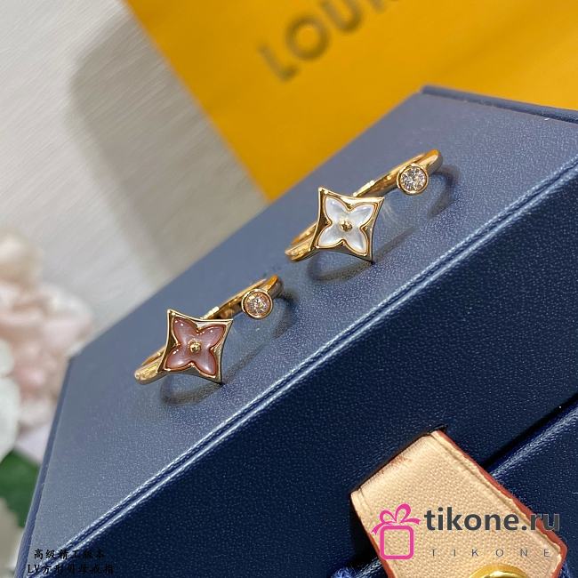 LV Color Blossom Mini Star Ring Pink Gold White/Pink Mother-of-Pearl and Diamond Q9S80F/Q9N07A - 1