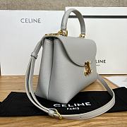 Celine Medium Nino Bag In Supple Grained Calfskin Cloud Gray - 25x17.5x10cm - 3