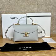 Celine Medium Nino Bag In Supple Grained Calfskin Cloud Gray - 25x17.5x10cm - 2