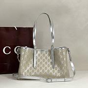 Gucci GG Emblem Small Tote Bag Silver - 31x18x11cm - 4