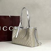 Gucci GG Emblem Small Tote Bag Silver - 31x18x11cm - 6