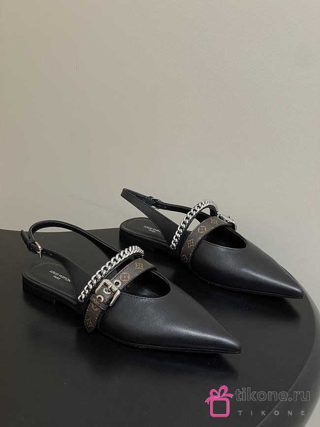 LV Vibe Slingback Flat Ballerina Black 1AHN78  - 1