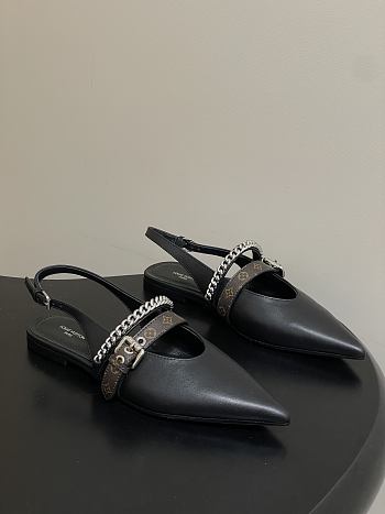 LV Vibe Slingback Flat Ballerina Black 1AHN78 