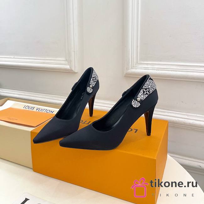 LV Legacy Pump Black Satin/Strass 10cm 1AIRTT  - 1
