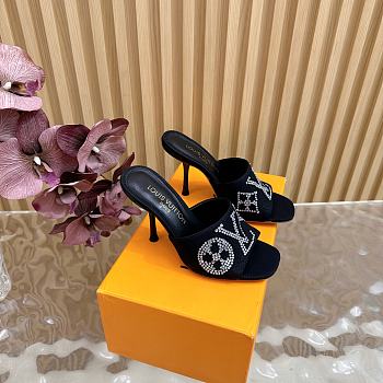 LV 6AM Mule Grained Calf Leather Black 9cm 1AGWRK 