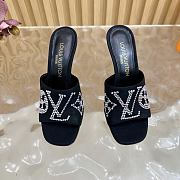 LV 6AM Mule Grained Calf Leather Black 9cm 1AGWRK  - 2