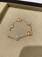 VCA Vintage Alhambra Bracelet 5 Motifs 18K Rose Gold and Gray Mother of pearl - 5