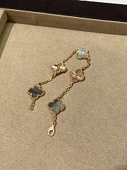 VCA Vintage Alhambra Bracelet 5 Motifs 18K Rose Gold and Gray Mother of pearl - 3