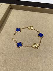 VCA Vintage Alhambra Bracelet 5 Motifs 18K White Gold and Blue Lapis Lazuli - 1