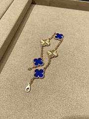 VCA Vintage Alhambra Bracelet 5 Motifs 18K White Gold and Blue Lapis Lazuli - 6