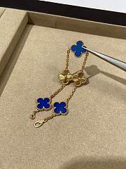 VCA Vintage Alhambra Bracelet 5 Motifs 18K White Gold and Blue Lapis Lazuli - 5