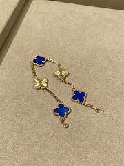VCA Vintage Alhambra Bracelet 5 Motifs 18K White Gold and Blue Lapis Lazuli - 2