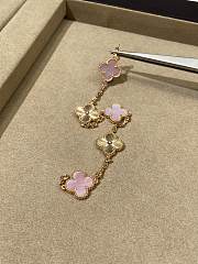 VCA Vintage Alhambra Bracelet 5 Motifs 18K Yellow Gold and Pink Mother of pearl - 3