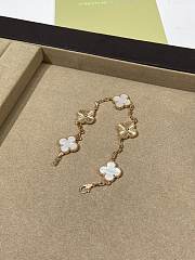 VCA Vintage Alhambra Bracelet 5 Motifs 18K Yellow Gold and White Mother of pearl - 2