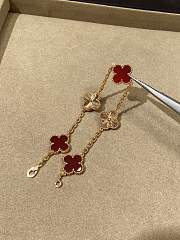 VCA Vintage Alhambra Bracelet 5 Motifs 18K Rose Gold and Red Carnelian - 2