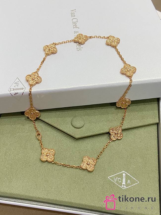VCA Vintage Alhambra Necklace 10 Motifs 18k Yellow Gold VCARO1ID00 - 1