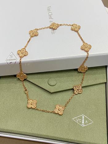 VCA Vintage Alhambra Necklace 10 Motifs 18k Yellow Gold VCARO1ID00