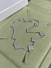 VCA Vintage Alhambra Necklace 10 Motifs 18K White Gold Diamond VCARA42400 - 3