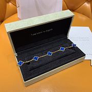 VCA Vintage Alhambra Bracelet 5 Motifs 18k Yellow Gold Agate VCARP34900 - 5