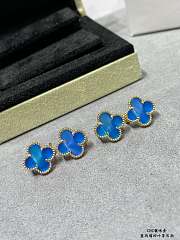 VCA Vintage Alhambra Earrings 18K Yellow Gold Agate VCARP9SZ00 - 4