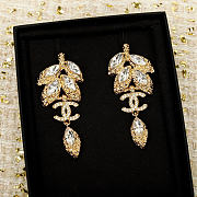 Chanel Earrings Metal & Strass Golden & Crystal - 1