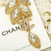 Chanel Earrings Metal & Strass Golden & Crystal - 5