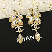 Chanel Earrings Metal & Strass Golden & Crystal - 4