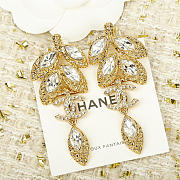 Chanel Earrings Metal & Strass Golden & Crystal - 3