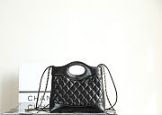 Chanel 31 Mini Shopping Bag Lambskin Gold Tone Metal Black - 23x22x5cm - 4
