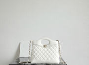 Chanel 31 Mini Shopping Bag Lambskin Gold Tone Metal White - 23x22x5cm - 6