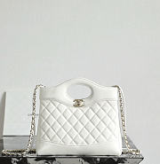 Chanel 31 Mini Shopping Bag Lambskin Gold Tone Metal White - 23x22x5cm - 5