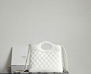 Chanel 31 Mini Shopping Bag Lambskin Gold Tone Metal White - 23x22x5cm - 2
