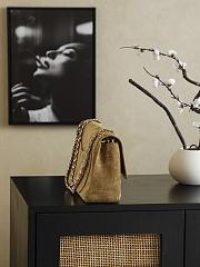Chanel Maxi Flapbag Suede Calfskin & Gold-Tone Metal Dark Beige - 32x9.5x10cm - 6