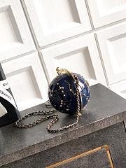 Chanel Evening Bag Resin Strass & Gold-Tone Metal  Dark Blue & Gold - 18x11x11cm - 4
