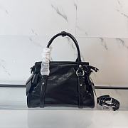 Miumiu Shiny Leather Top-handle Bag Black 5BA327 - 27x16x13cm - 2
