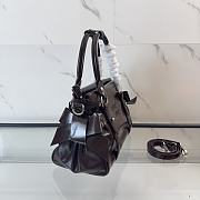 Miumiu Shiny Leather Top-handle Bag Brown 5BA327 - 27x16x13cm - 5