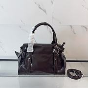 Miumiu Shiny Leather Top-handle Bag Brown 5BA327 - 27x16x13cm - 4