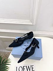 Prada Canvas Pumps Black 45mm 1I444O - 3